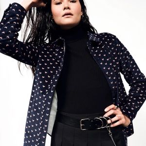 NWT small Wildfang Essential Corduroy Buttonup Puppy Print